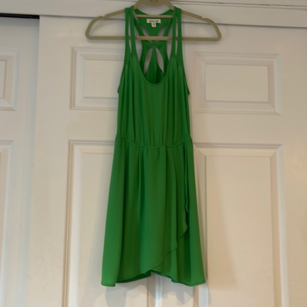 Silence +Noise Green dress from Nordstroms.Back cut out details;darling dress